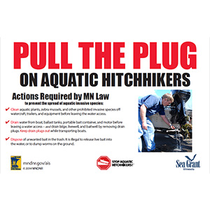 A slide that says "Pull the plug on aquatic hitchhikers"