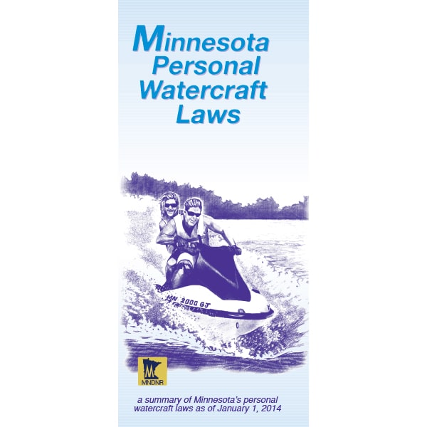 Minnesota Personal Watercraft Laws cover showing an illustration of a man and woman riding a jet ski