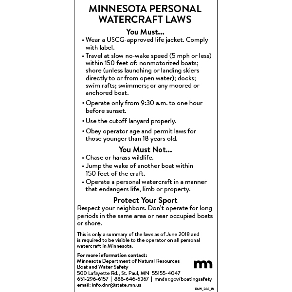 Minnesota Personal Watercraft Laws